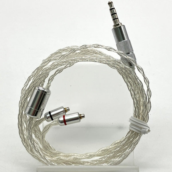 【中古】イヤホン用リケーブル 【8本編み】4N純銀撚り線　(mmcx-3.5mm 4極）【秋葉原】